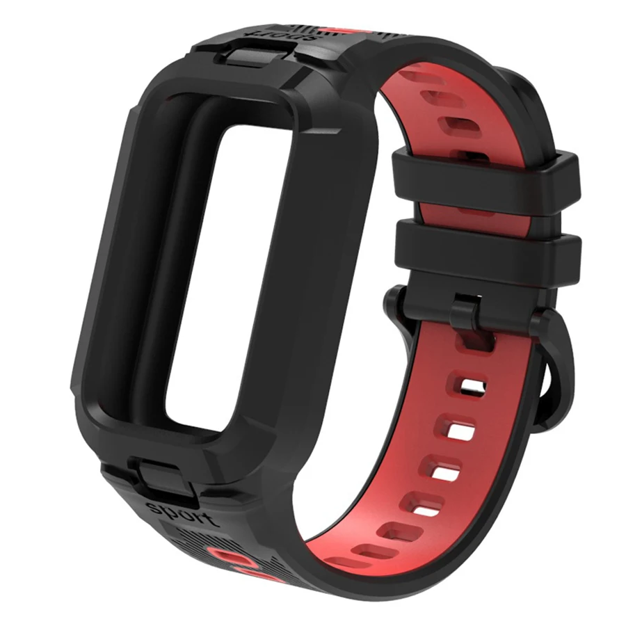 Siliconen bandje + hoesje voor Xiaomi Smart Band 9 8 Active Smart Watches accessoires armband voor Redmi Band 3/2 bandje met hoesje