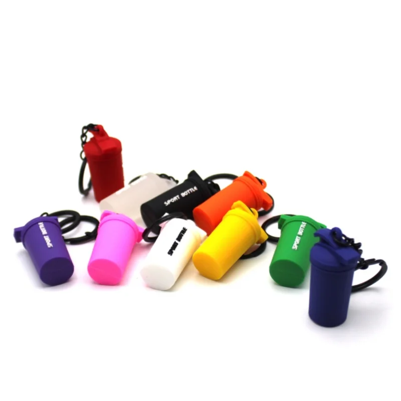 Sport-Wasserflaschen-Schlüsselanhänger, Silikon-Hantelscheibe, Schlüsselanhänger, Fitnessstudio, Geschenke für Fitnessstudio-Liebhaber, Fitness-Trainer, Kunststoff-Schlüsselanhänger – Detail 2