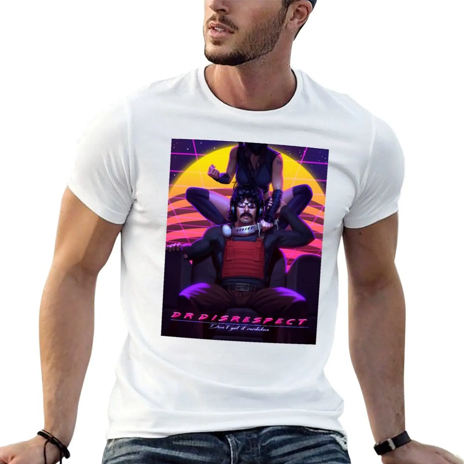 dr disrespect T-shirt anime clothes quick drying oversized men clothings