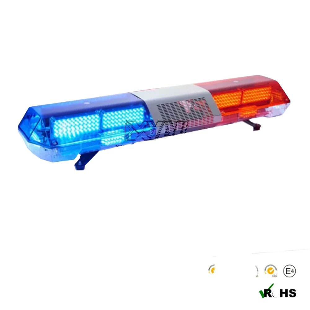 Ambulância de emergência LED Warning Light Bar, Speaker Horn, 12-24V, 15 Modelo intermitente, vermelho, azul, âmbar, ambulância