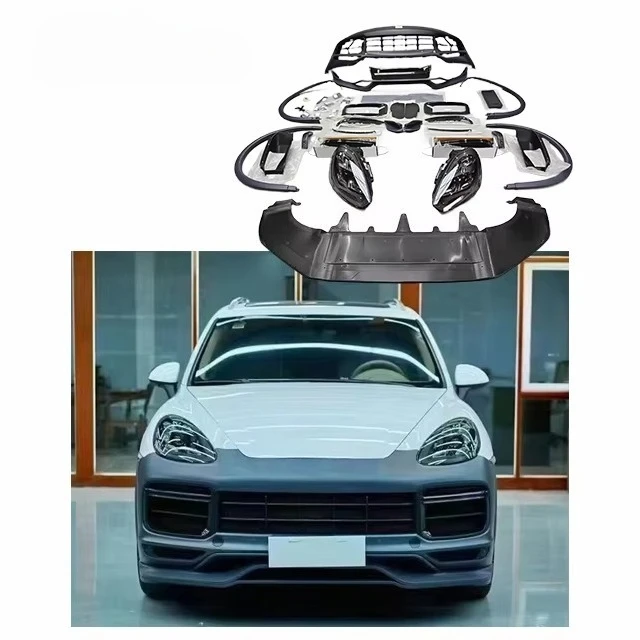 

Комплект обвеса 9Y0 для Porsche Cayenne 958: передний и задний бамперы, расширители арок, диффузор, фары