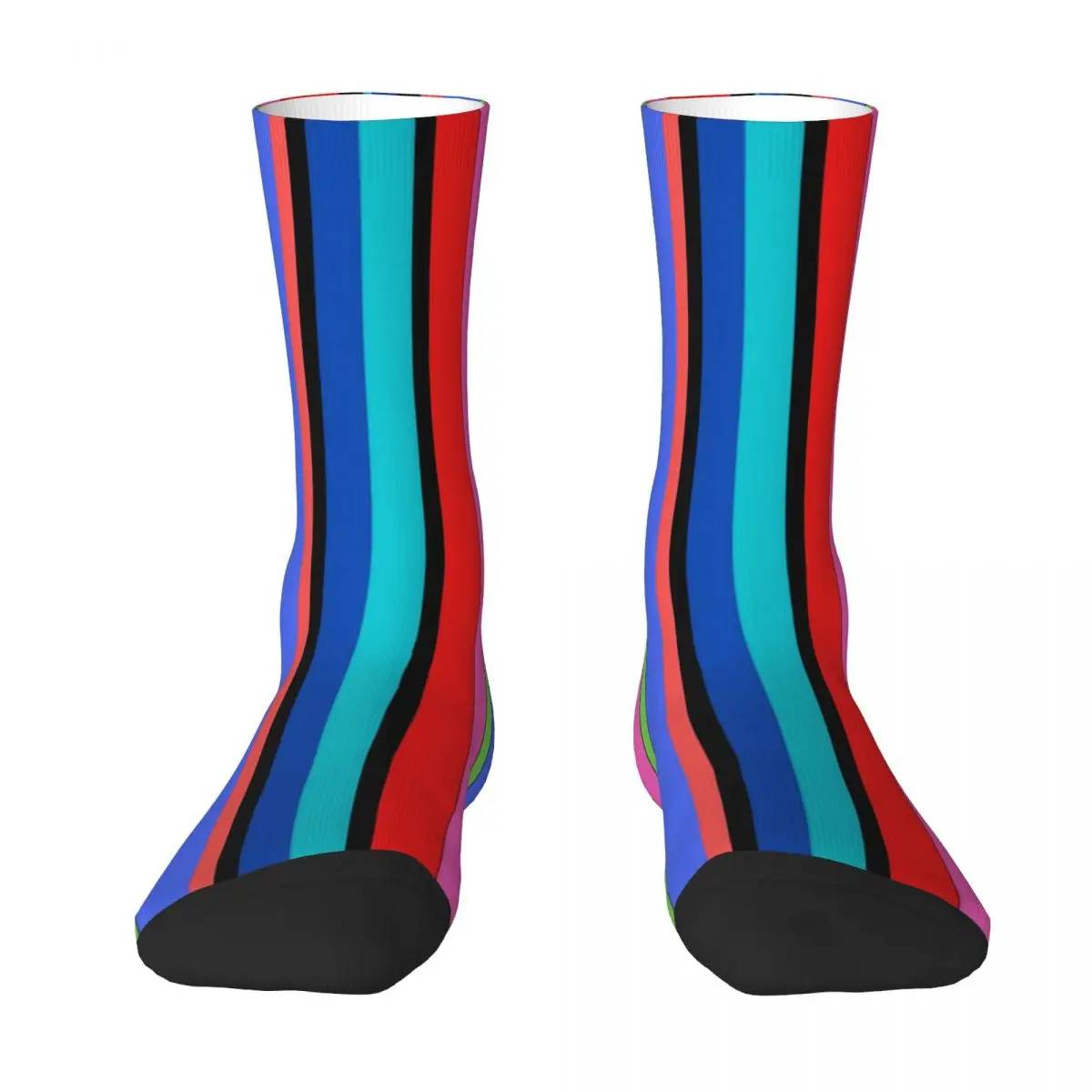 Colorblock Print Socks Spring Rainbow Pinstripe Stockings Leisure Couple Soft Breathable Socks Design Climbing Anti Sweat Socks