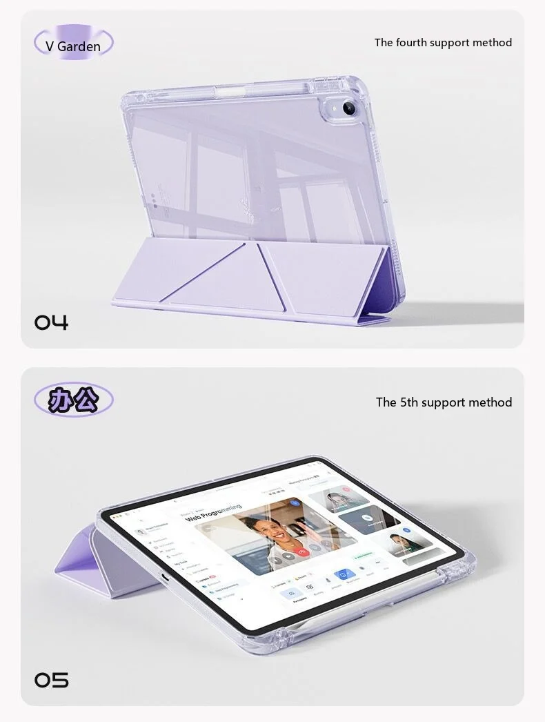 Für iPad 12 11 10,9 10,2 9,7 Zoll Acryl 3+Y Magnetische Bildschirmsperre Stoßfeste Schlaf-Wach-Hülle – Detail 4