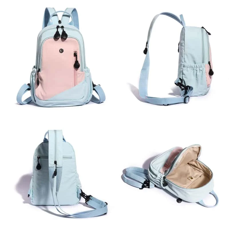 Women's Lightweight Color Block Travel Backpack Anti-Theft Casual Daypack for School Outdoor Hiking with Laptop Compartment
