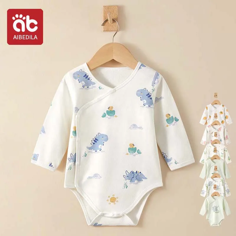 

AIBEDILA Summer Baby Bodysuit Newborn Clothes Cotton Long Sleeved Triangle Bags Buttocks Wrapped Garment Kids One-piece Clothes