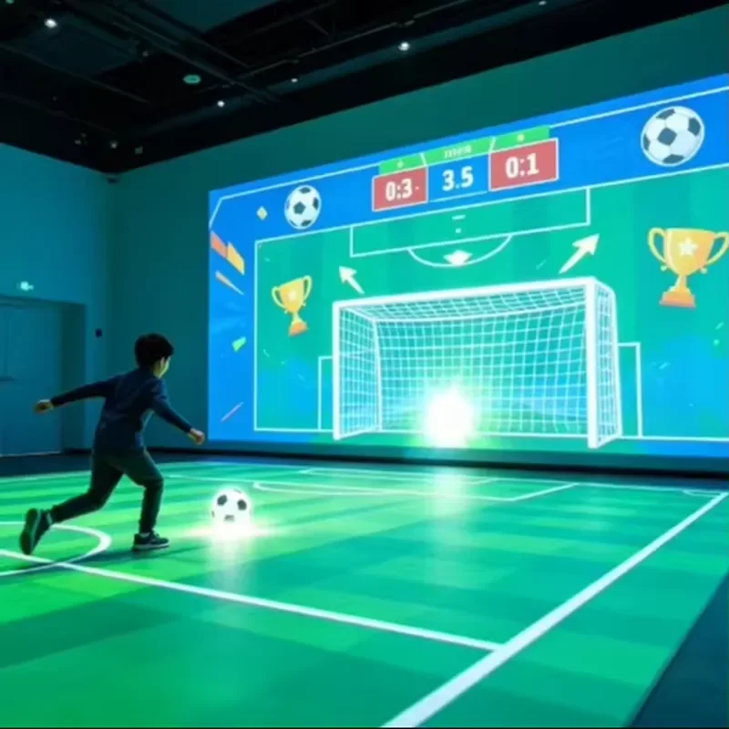 Interactive Projection Football Game Interactive Soccer Projection Equipment Interactive Game for Kids Entertainment