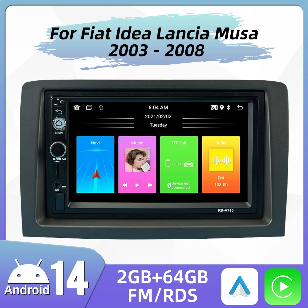 

Car Radio For Fiat Idea Lancia Musa 2003-2008 2 Din Android Multimedia Stereo Player Head Unit Autoradio GPS Navigation Carplay
