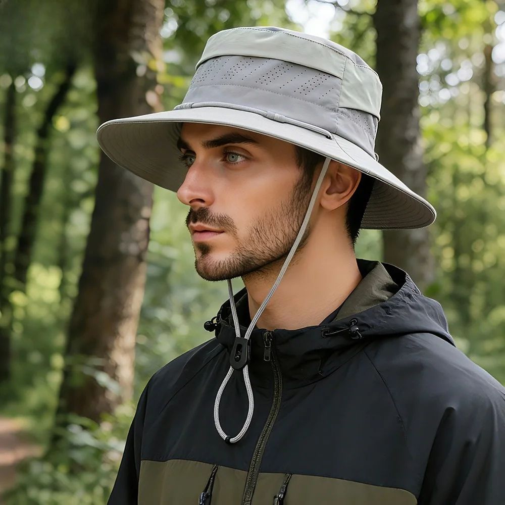 

Retro Color Blocking Sun Protection Bucket Hat Adjustable Visor Sunscreen Fisherman Hat Big Brim Korean Style Sun Hat Girl