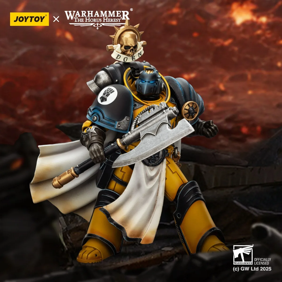 【Accesorios】Figuras de acción JOYTOY Warhammer 1/18, Consul Bibliotecario de los Puños Imperiales con Hacha de Fuerza y Pistola Bolt, modelo de juguete