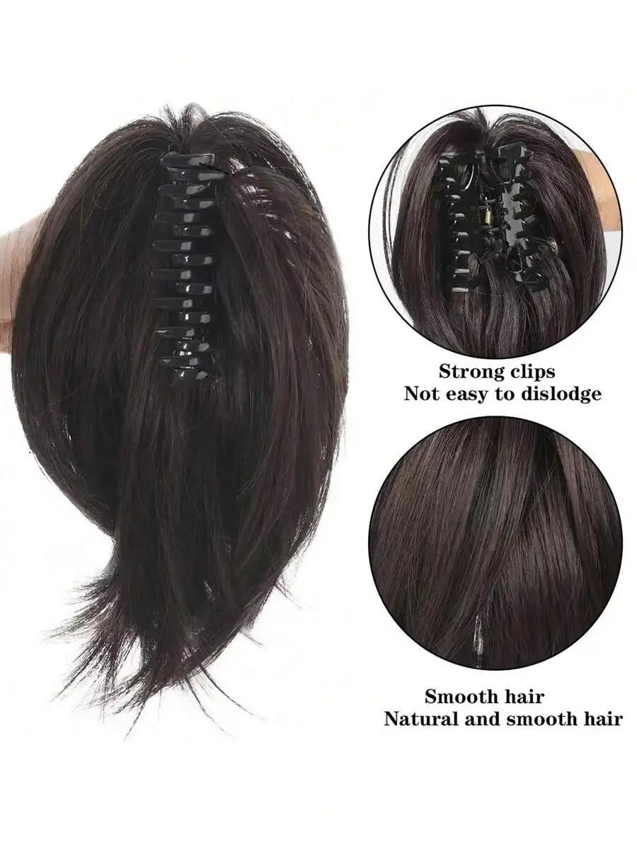 

Synthetic Hair Clip-In Ponytail Extension With Strong Claw Clip Smooth Natural Hair