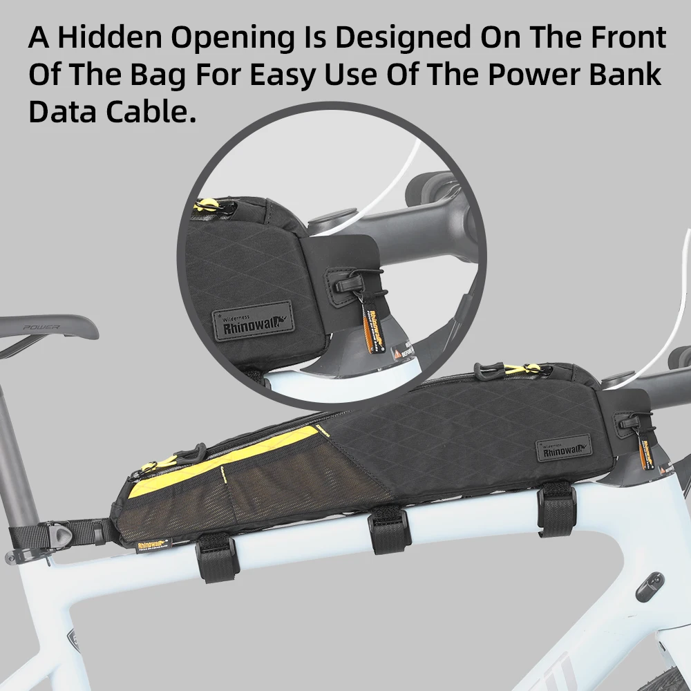 حقيبة علوية بأنبوب لدراجة الراين ، حقيبة إطار أمامي كبيرة لركوب الدراجات ، أقسام منفصلة للدراجات الجبلية ، حصى للطرق ، حصى مقاوم للرذاذ ، طول 44 #4