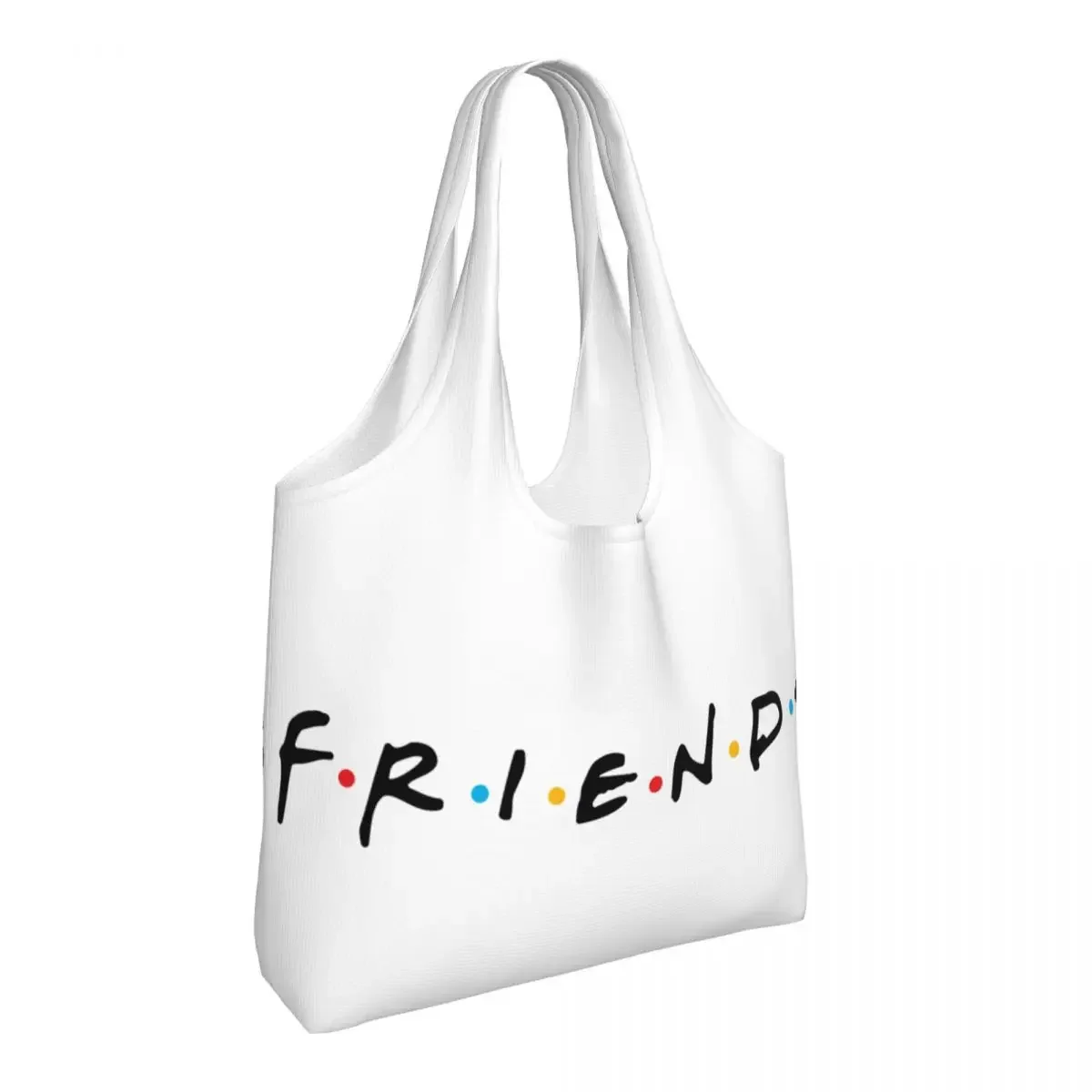 Recycling Friends Shopping Bag Women Shoulder Canvas Tote Bag Portable Grocery Shopper Bags Photography Handbags