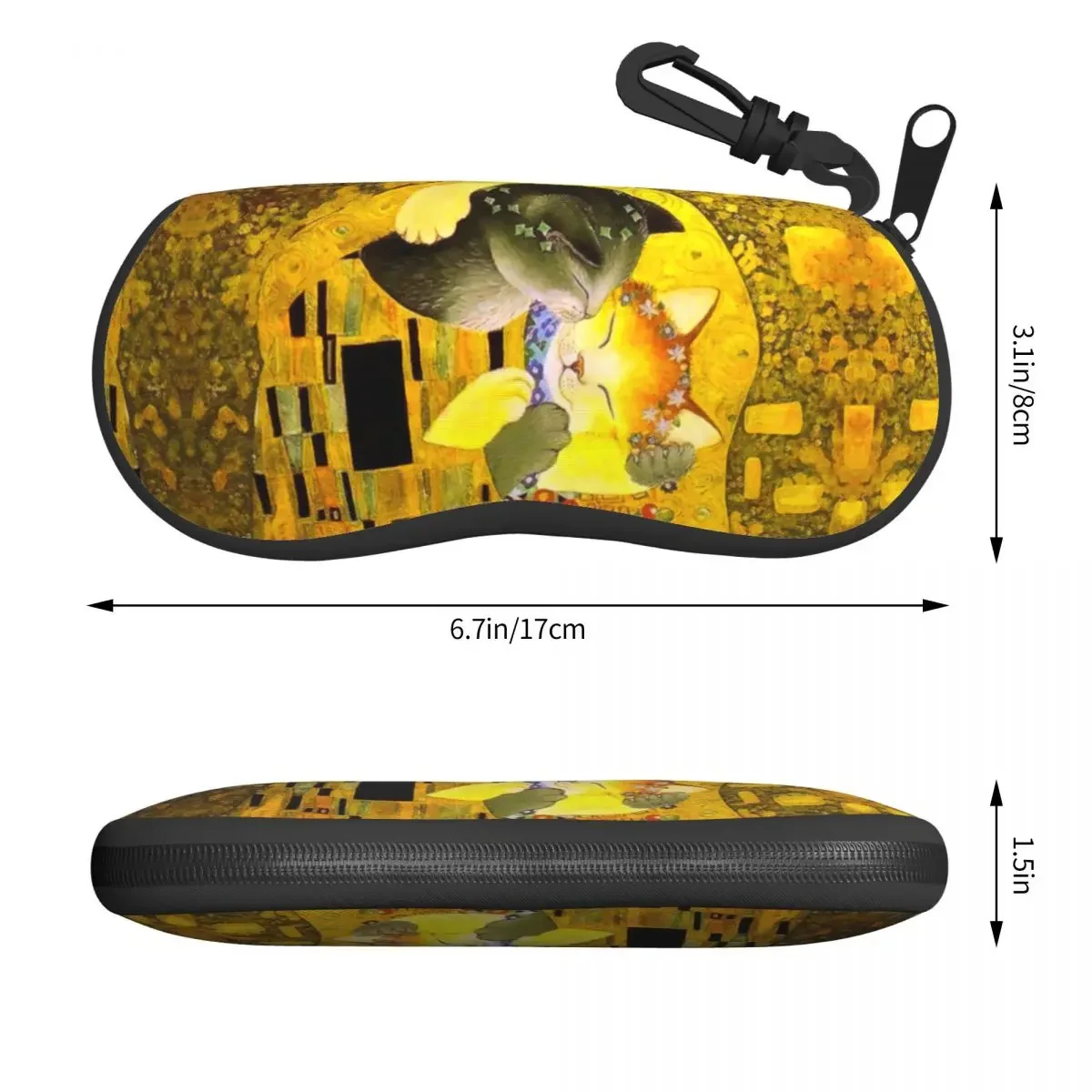 Custom Pet Cat The Kiss Glasses Case Cool Gustav Klimt Art Shell Eyeglasses  Sunglasses Box