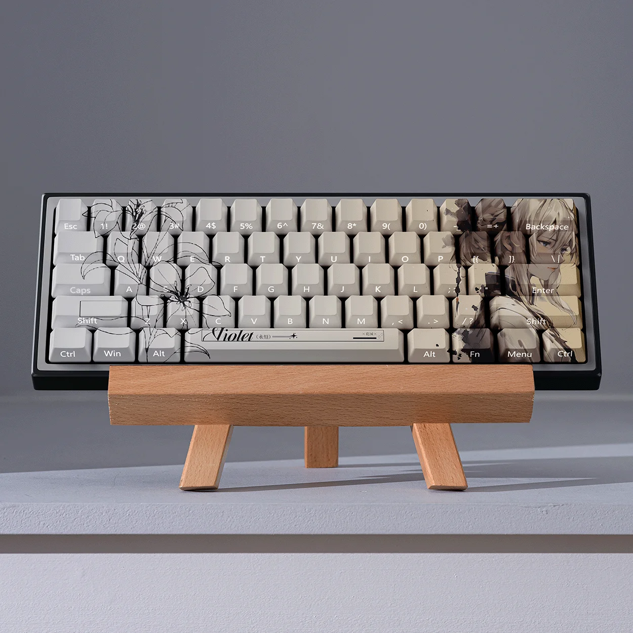 

Violet 2d sublimation pbt keycap wooting made68 ez63 miles from 68 rain 75