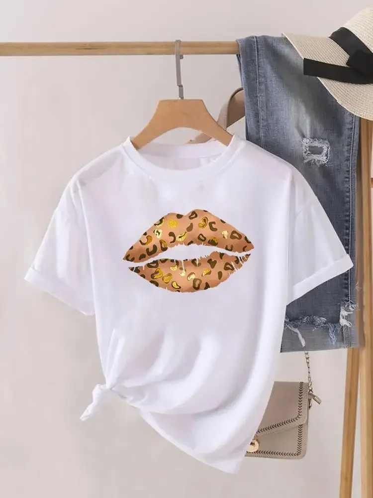 Trend Cute Short Sleeve Clothing Fashion Print Women O-neck Clothes Lady Top Female Shirt Tee Graphic T-shirt