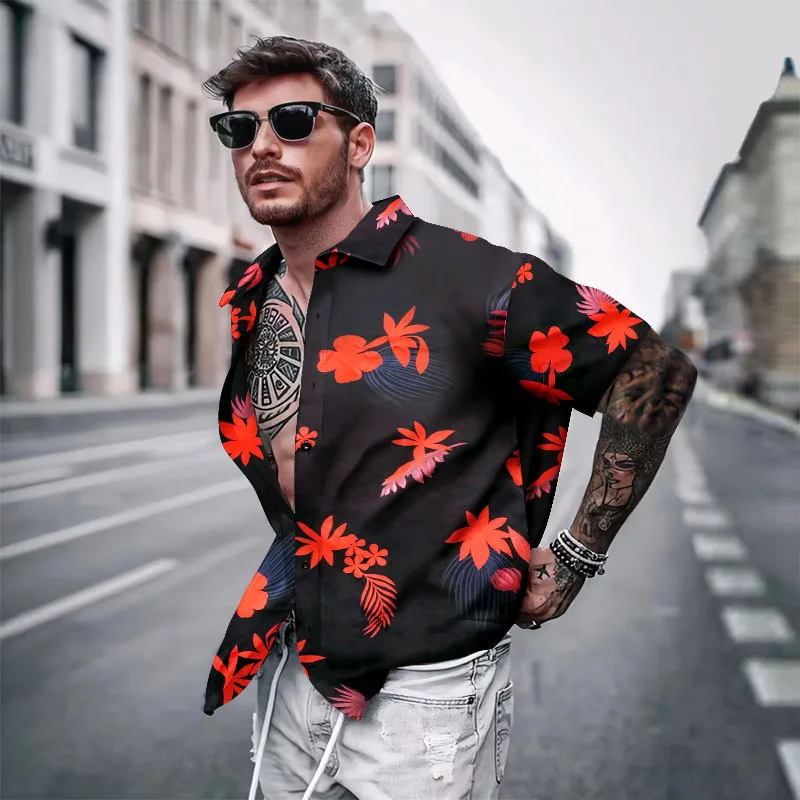 Camisa hawaiana informal de playa para hombre, Tops cortos con estampado 3D de gran tamaño, ropa de calle, ropa de playa para vacaciones