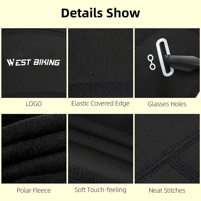 WEST RADFAHREN Winter Fleece Radfahren Kappe Winddicht Thermische Schädel Kappe Helm Liner Laufen Skifahren Motorrad Reiten Männer MTB Fahrrad Hut – Detail 8