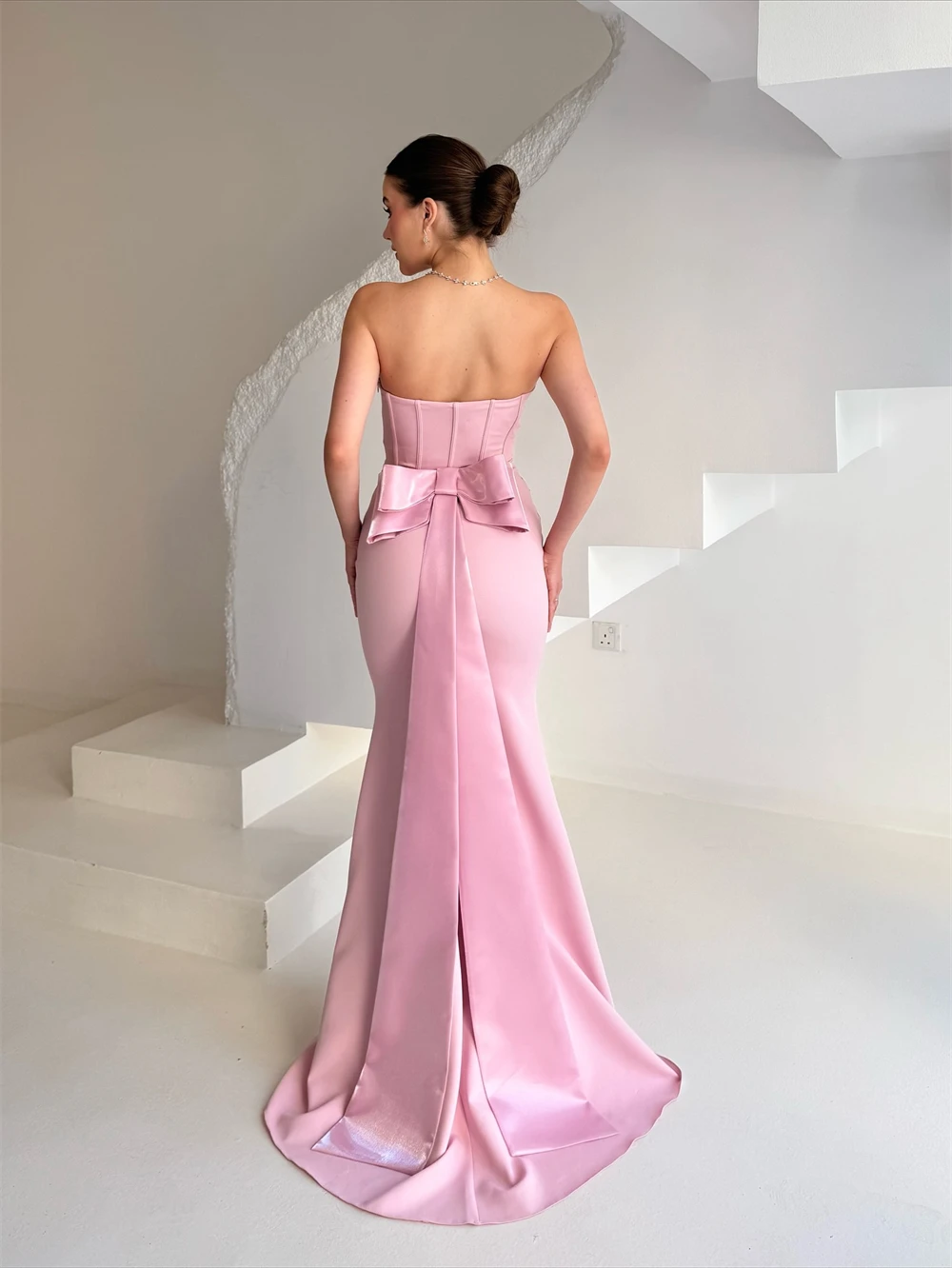 

Customized Mermaid Simple Jersey Evening Dresses Fashion Strapless Sleeveless Celebrity Gowns Soft Special Occasion Gowns