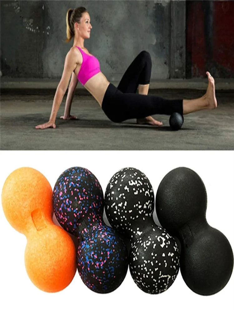 24*12CM Fitness Peanut Fascia Ball EPP piłka do masażu podwójna piłka Lacrosse idealna na zapalenie powięzi podeszwowej punkt spustowy tkanki głębokiej — zdjęcie 2