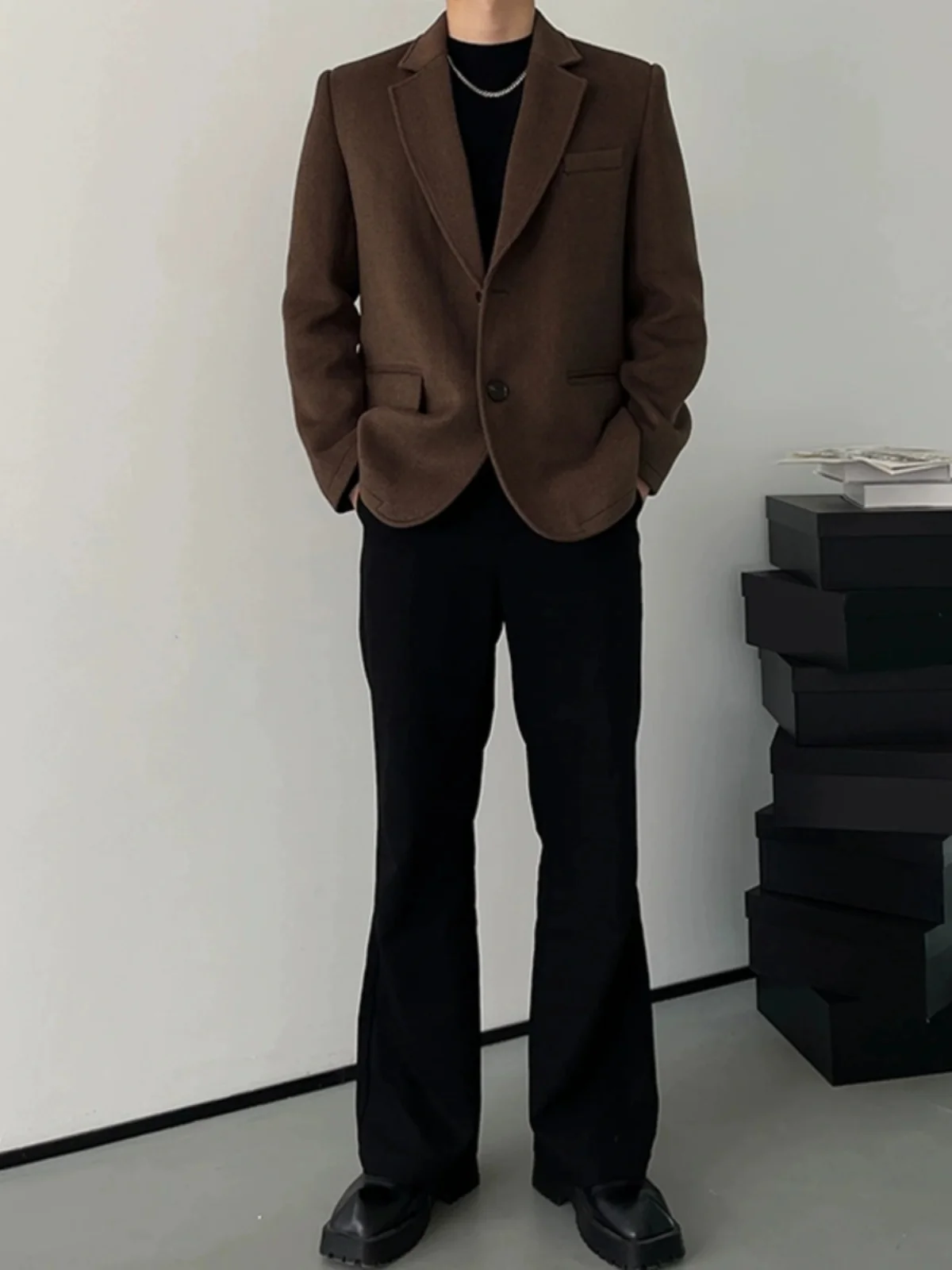 

Мужские прямые брюки Bla Fce на флисовой подкладке для осени и зимы, облегающие, удлиненные, в американском уличном стиле, модные и стильные