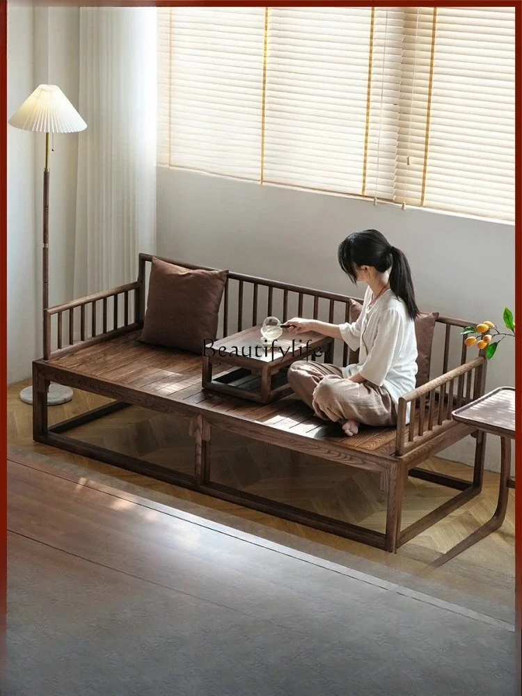 

yj19 New Chinese folding sofa Arhat bed Solid wood push-pull bed