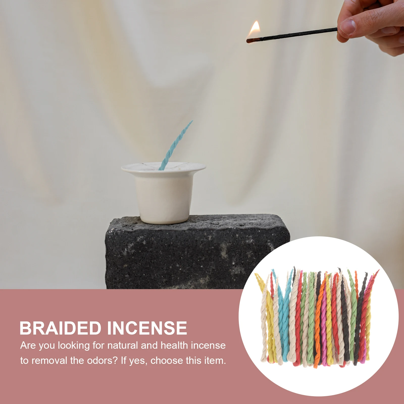 

Rope Incense Natural Meditation Smokeless Spa Aromatherapy Sticks Scent Tibetan