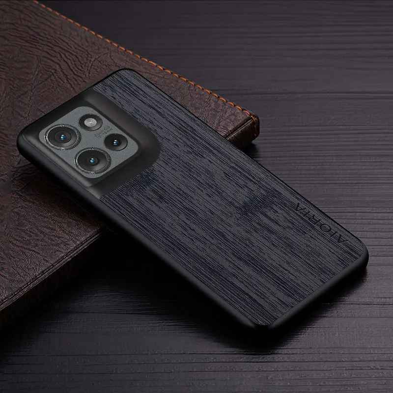 حافظة لهاتف موتورولا إيدج 50 نيو فيوجن 50 الترا برو فوندا من خشب الخيزران غطاء خلفي من الجلد فاخر لهاتف إيدج 50 نيو #4