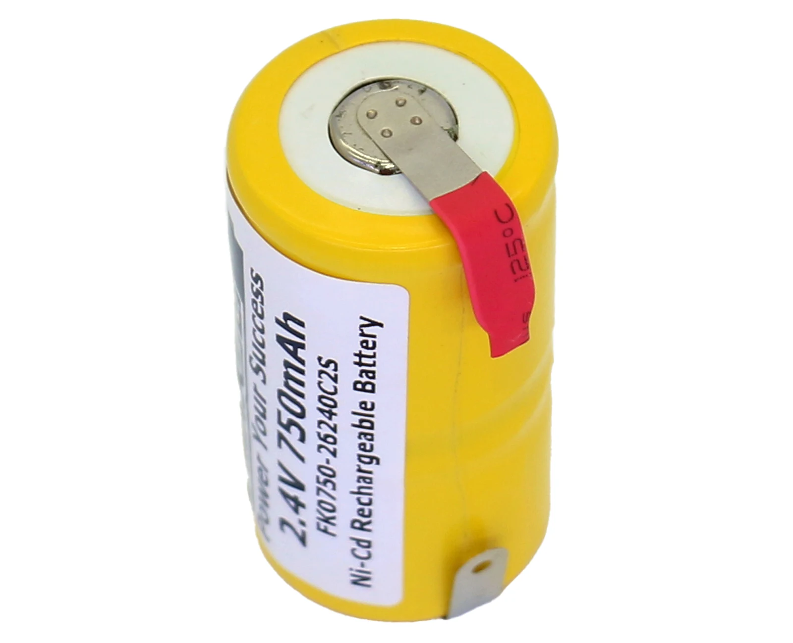 Ni-Cd 1/2C 2.4V 750mAh 25x50mm w/tabs For Braun Tube 4730 Brush Rechargeable Battery