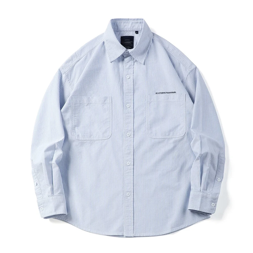 

Men Streetwear Fashion Loose Casual Long Sleeve Pure Cotton Shirts Couple Spring Autumn Oversize Shirt Coat Tops