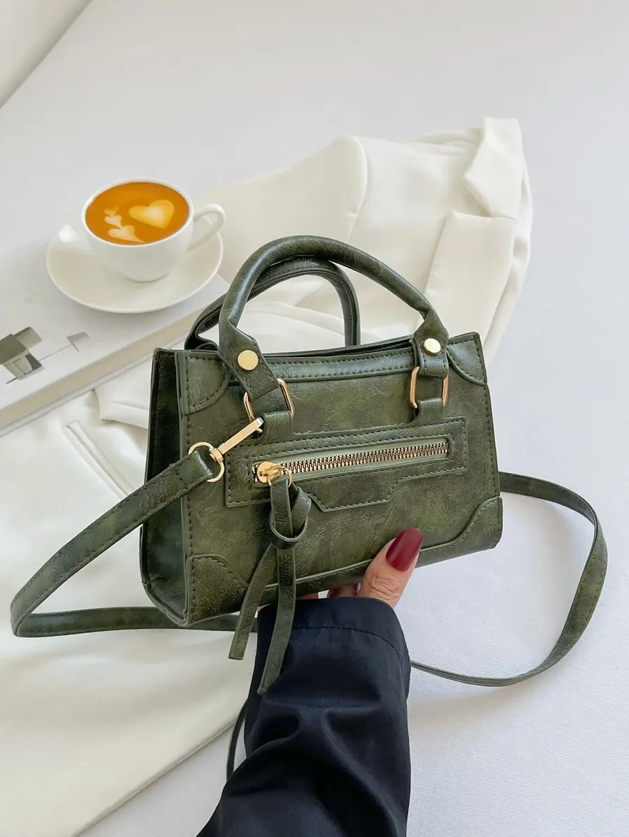 

1pc Solid Color Ostrich Embossed PU Square Crossbody Bag, Suitable For Women's Daily Fashion Matching, Outings, Shopping, Parties, Elegant Women's Handbag, Women's Commuter Bag, Ideal Choice For Valentine's Day, Comfortable And Fashionable, Stylish Handba