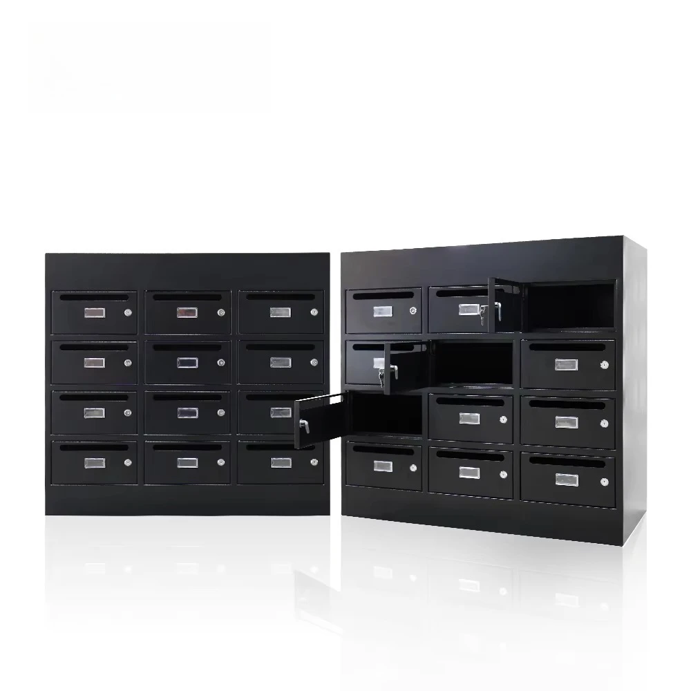 

Durable 12-Door Wall-Mounted Steel Mailbox with Anti-Theft Feature Waterproof & Rustproof Design for Commercial Residential Use