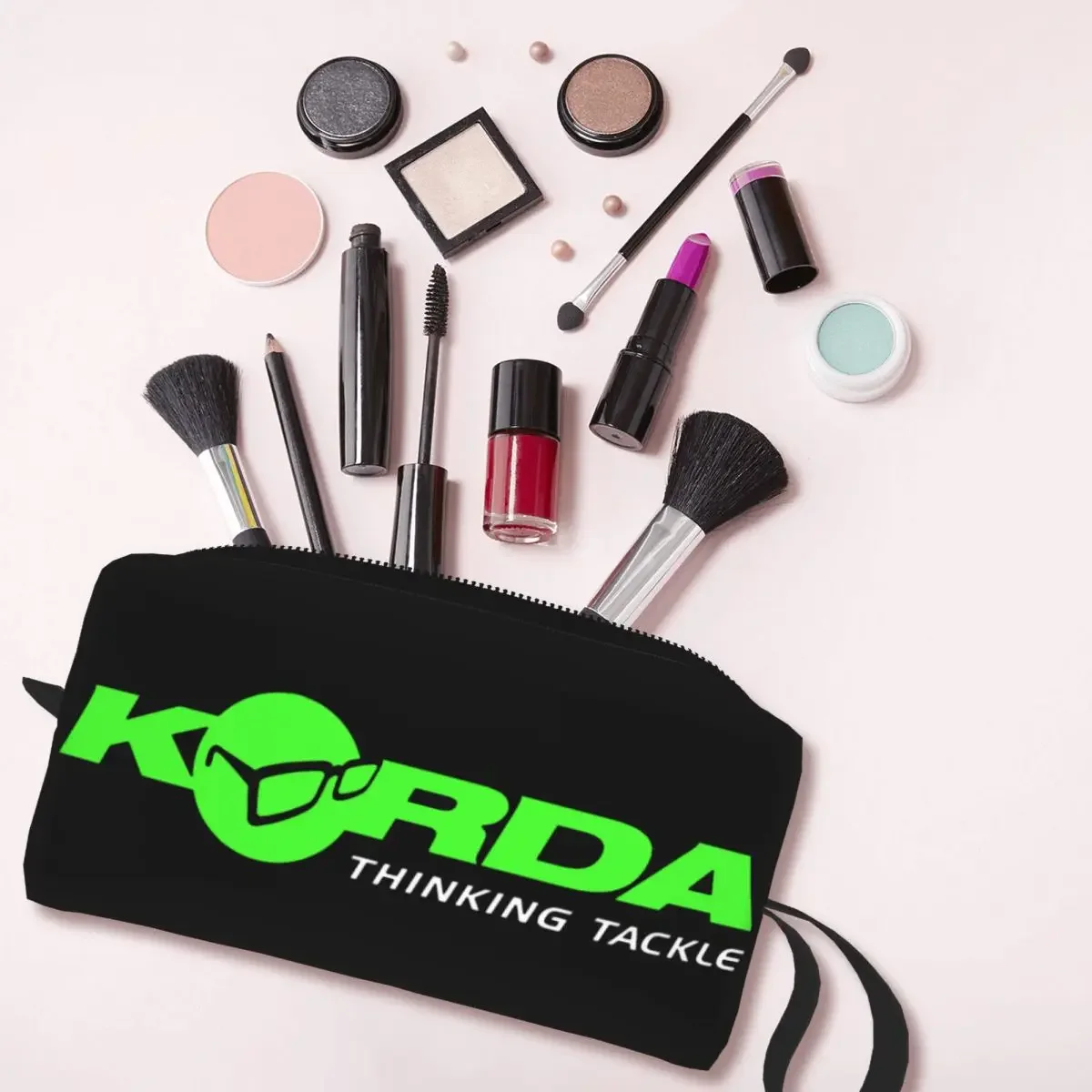 Korda Fishing Logo Cosmetic Bag Women Cute Big Capacity Fish Carp Fisherman Gift Makeup Case Beauty Storage Toiletry Bags