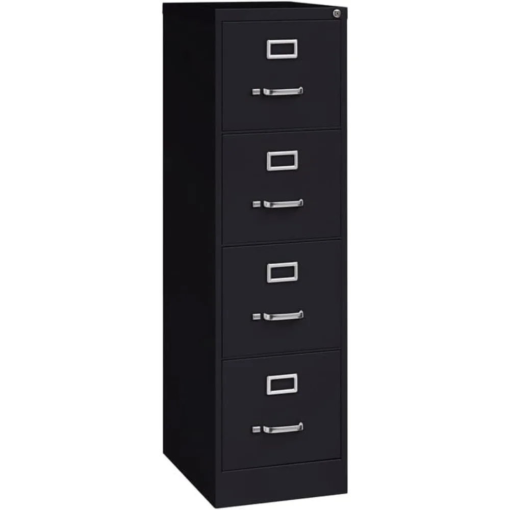 Row 4 Drawers 52 Vertical Black Metal Filing Cabinet Lockable Pre-Assembled Stationary Legal/Letter Size for Home
