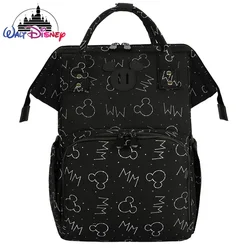 Disney Mickey New Diaper Bag Backpack Cartoon Fashion Pregnant Women's Bag Large Capacity Multifunctional USB Baby Diaper Bag