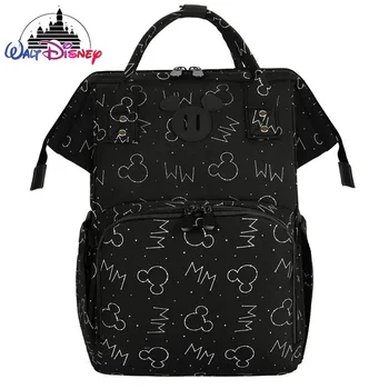 Disney Mickey Nuova borsa per pannolini Zaino Cartoon Fashion Borsa da donna incinta Borsa per pannolini per bambini USB multifunzionale di grande capacità