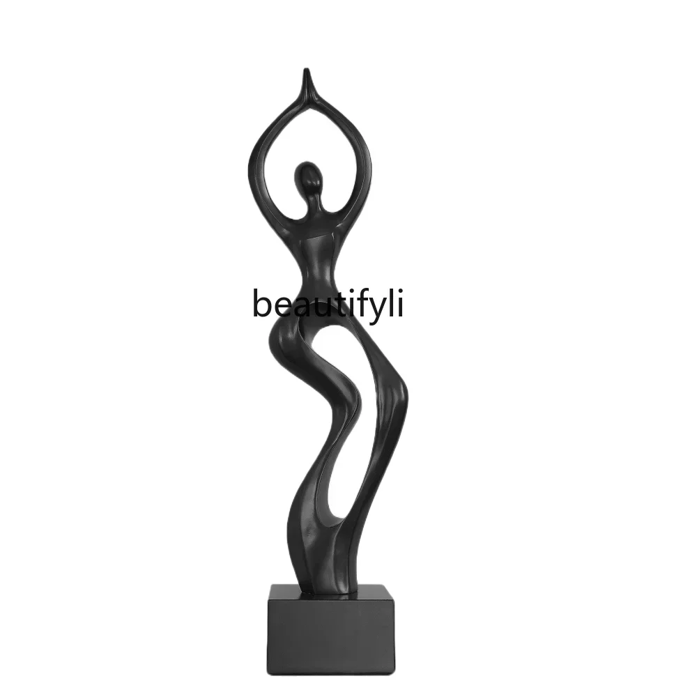 

Entrance decorations, ornaments, minimalist art, modern figure sculpture display cabinet, light luxury