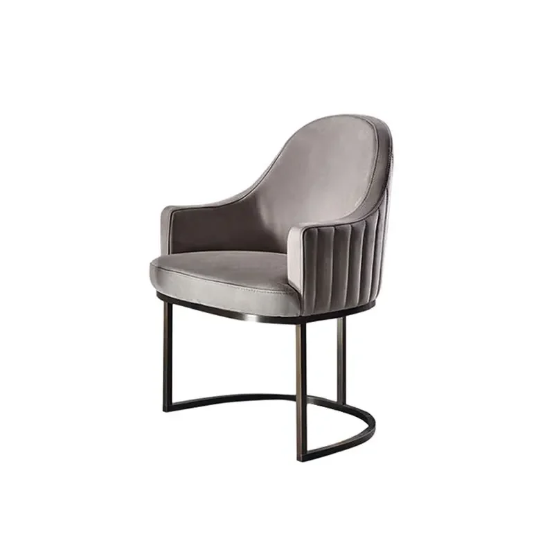 

Light Luxury Simple Italian Dining Chair Modern Leisure Stainless Steel Book Chair Hotel Fabric Designer Furniture