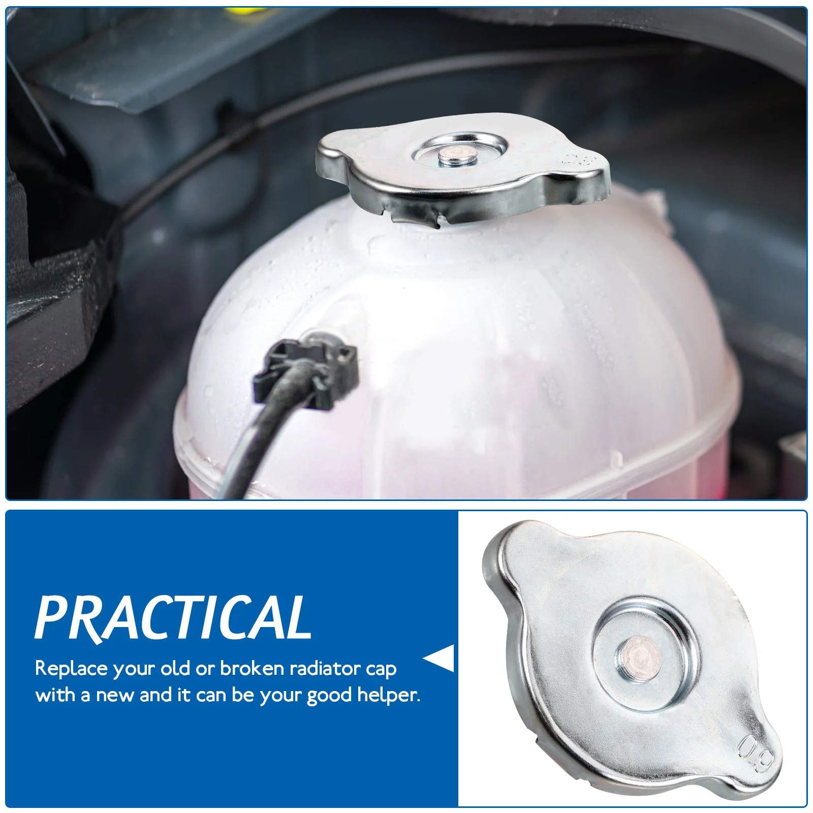 

Water Tank Cap Iron Radiator Cap Coolant Reservoir Cover Engine Cooling System Replacement For Car Vehicle Engine Parts