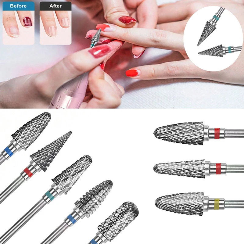 1 pz punte per unghie in acciaio al tungsteno per trapano elettrico Manicure Pedicure strumenti per lucidare le unghie accessori per macchine attrezzature