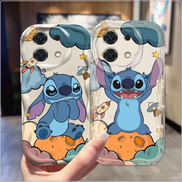 Lilo & Stitch Cartoon For Xiaomi Redmi Note 13 12 12S 11S 11 10 9 8 10A 9C 9T Pro Plus 5G Wave Oil Funda Phone Case