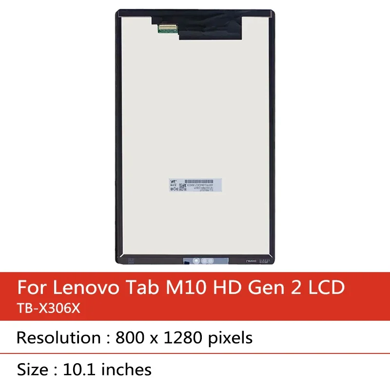 10.1''New For Lenovo Tab M10 HD 2nd Gen TB-X306 Display Touch Screen Dgitizer Assembly TB-X306F TB-X306X TB-X306V LCD