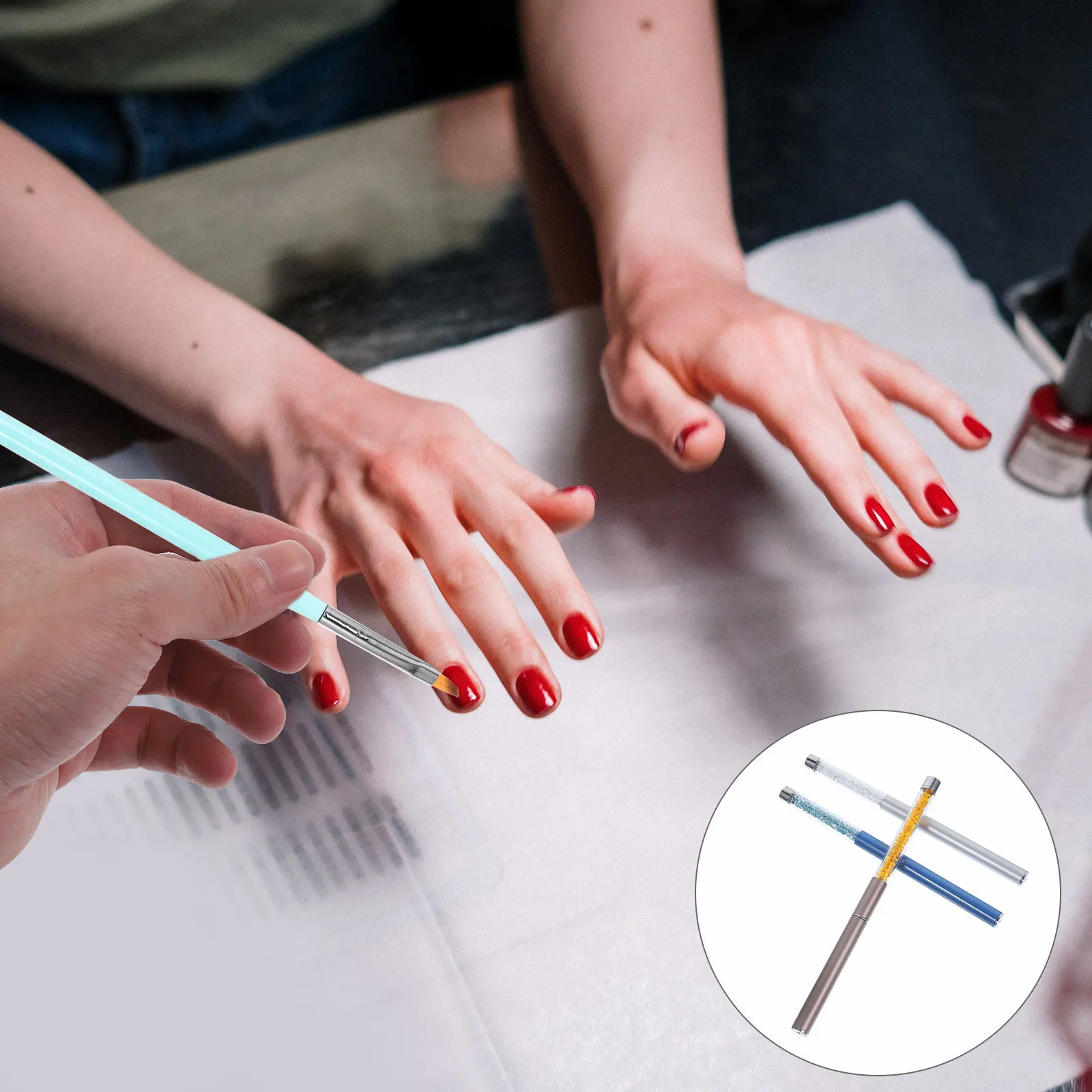 2 قطعة مجموعة فرشاة الأظافر مسمار الفن تنظيف فرش لإزالة طلاء الأكريليك مانيكير تنظيف لوازم فرشاة مانيكير