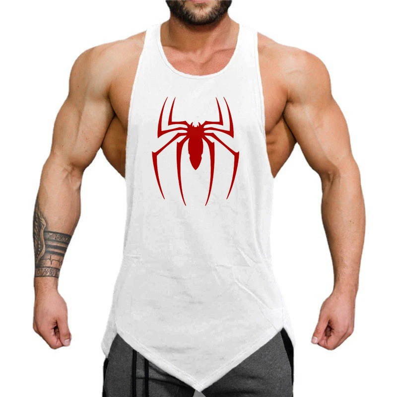 

Модные мужские спортивные майки Red Spider для тренажерного зала, бодибилдинга, фитнеса, майки с мышцами, летняя хлопковая дышащая свободная рубашка без рукавов