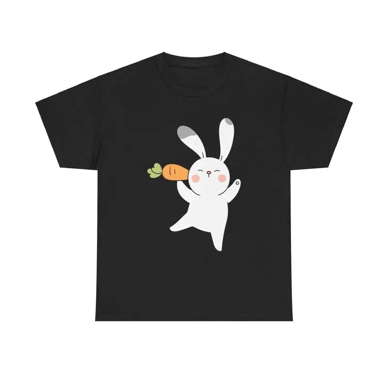 Happy Bunny with Carrot T Shirt cute kawaii animal vintage easter rabbit art
