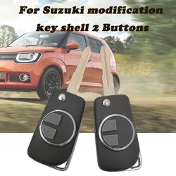 2 pulsanti per Suzuki Swift SX4 modificato pieghevole chiave per auto a distanza Shell HU133R Blade Flip Key Case Cover