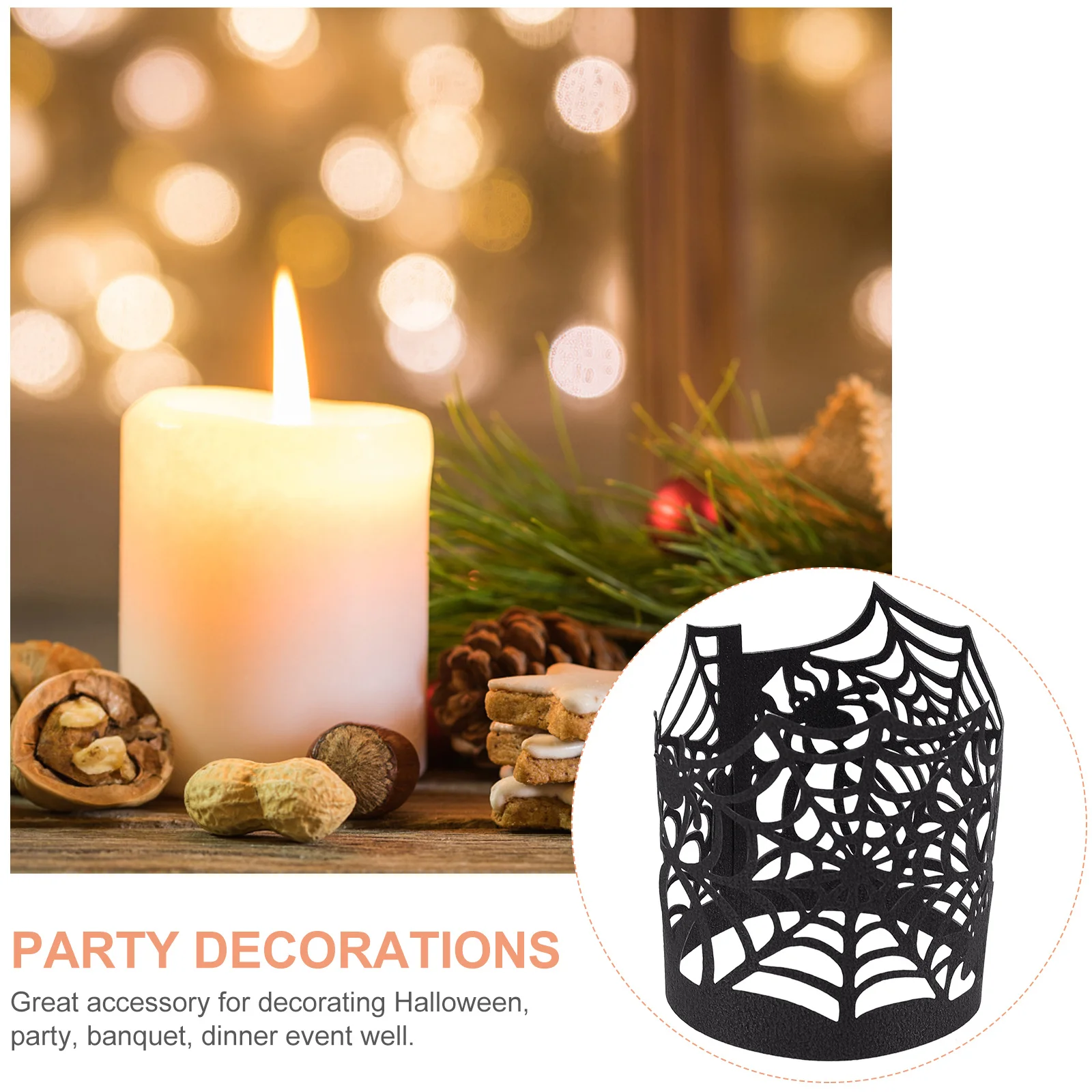 

50Pcs Laser Hollow Out Lampshades Spiderweb Paper Wraps Halloween Party Decoration Cupcake Wrappers Table Decor Supplies