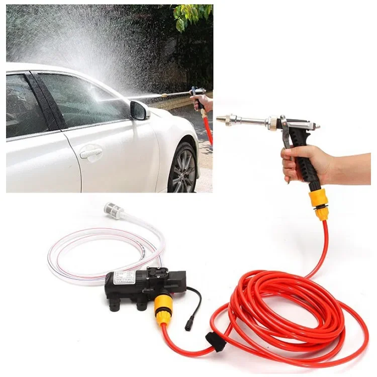 Vehicle-mounted car wash pump water gun 12V portable high-voltage electric car wash intelligent water pump, pure copper motor