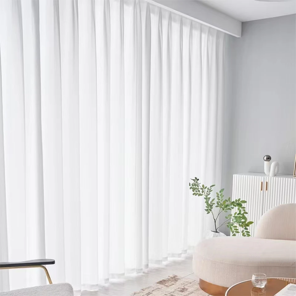Asazal Weißer Tüll Hochwertige Dicke Luxus-Chiffon-Fenstervorhänge für Schlafzimmer, Verdunkelungsvorhänge Großhandel, Wohnzimmerdekoration – Detail 14