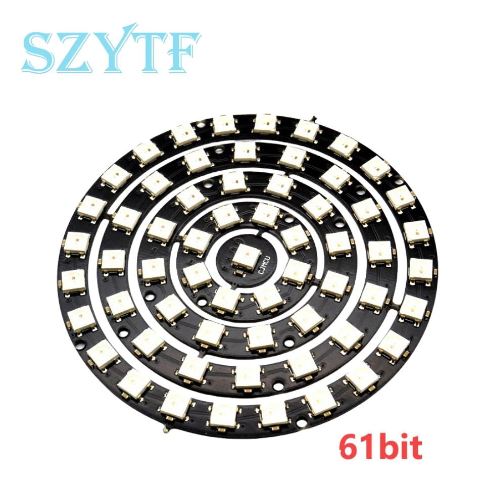 1/3/4/7/8/12/24/32/40/64-Bit ws2812 RGB LED-Ring eingebaute Vollfarb-Antriebs laternen runde quadratische intelligente Entwicklung