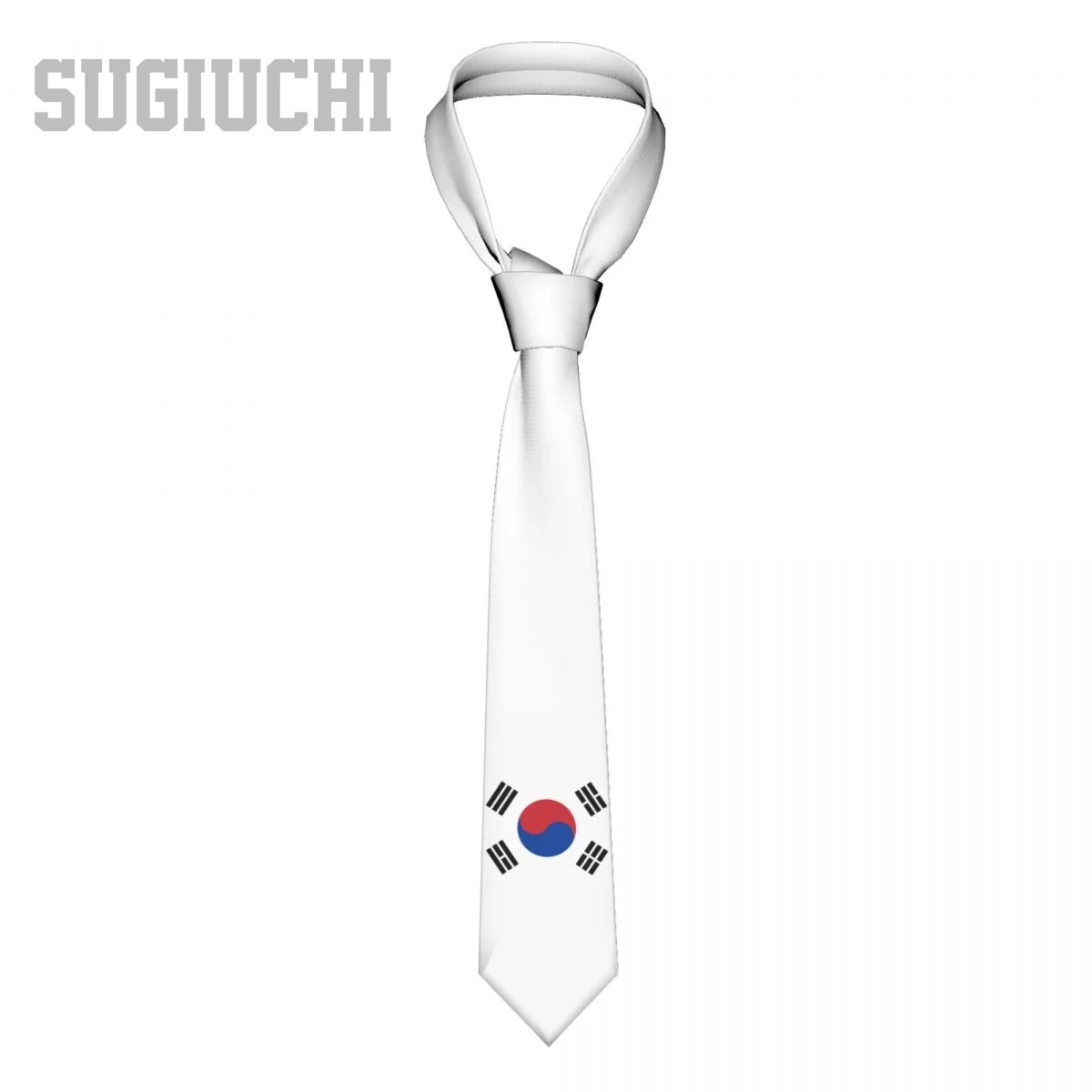 

South Korea Flag Emblem Men Women Neck Ties Casual Plaid Tie Suits Slim Wedding Party Business Necktie Gravatas